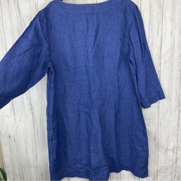 Anthropologie Boden 100% linen blue shift dress US20 - Picture 6 of 6